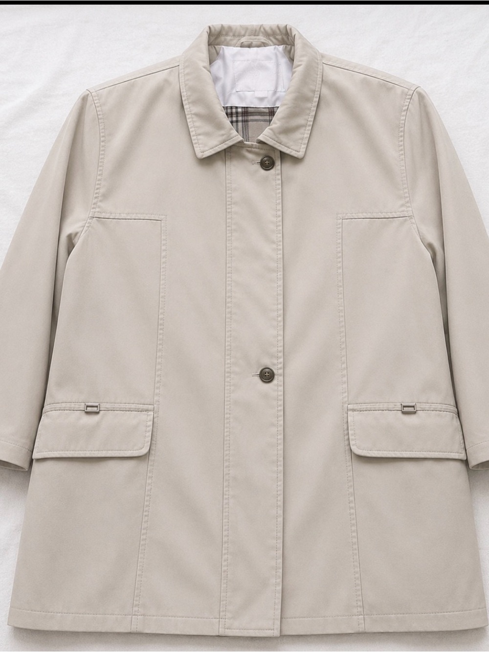 Studio Works Women’s Large 3/4 Sleeve Cream Utility Jacket Lightweight
